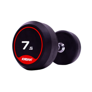 JORDAN Rubber Dumbbells - Up to 70kg (Red) - Pro Gym Essentials