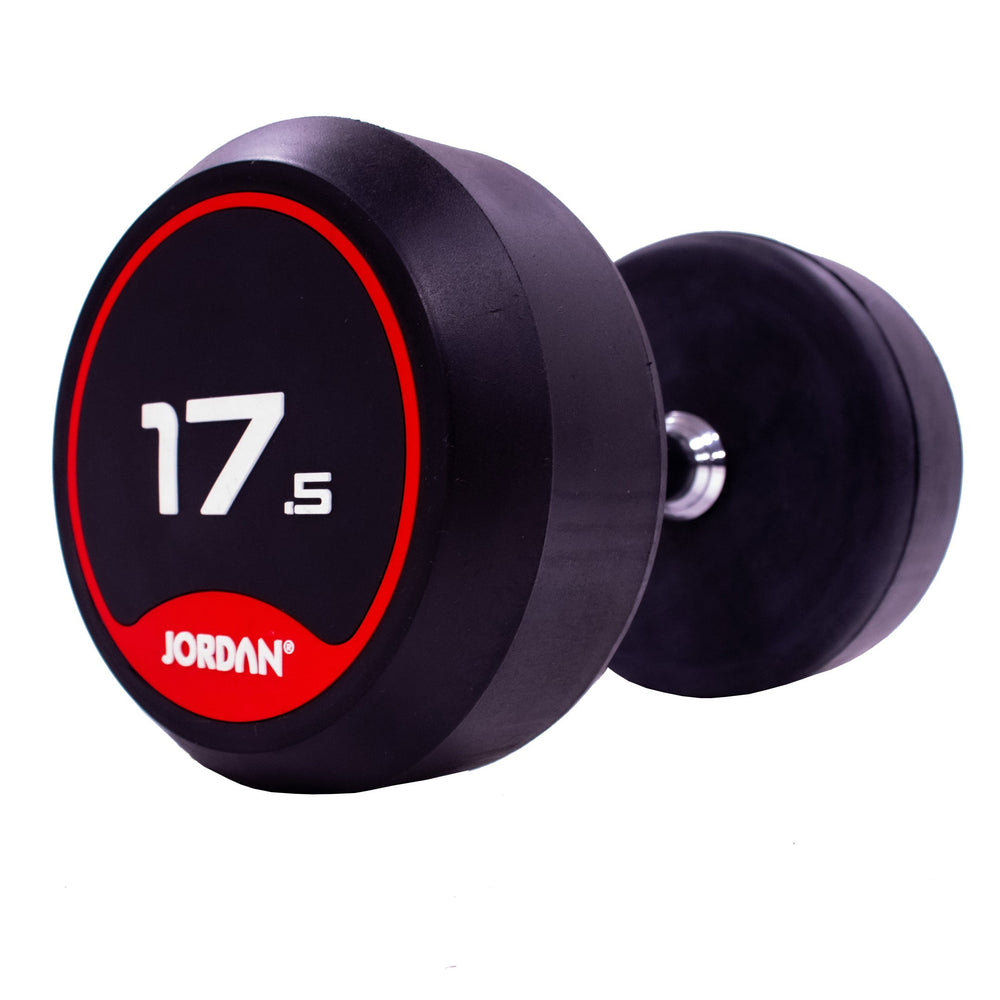 JORDAN Rubber Dumbbells - Up to 70kg (Red) - Pro Gym Essentials