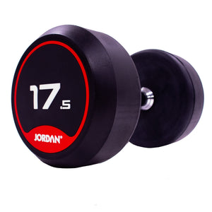 JORDAN Rubber Dumbbells - Up to 70kg (Red) - Pro Gym Essentials