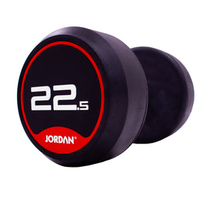 JORDAN Rubber Dumbbells - Up to 70kg (Red) - Pro Gym Essentials