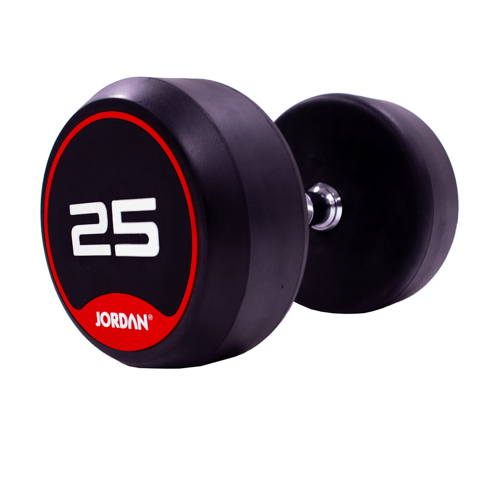 JORDAN Rubber Dumbbells - Up to 70kg (Red) - Pro Gym Essentials