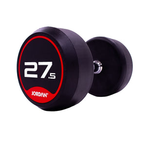 JORDAN Rubber Dumbbells - Up to 70kg (Red) - Pro Gym Essentials