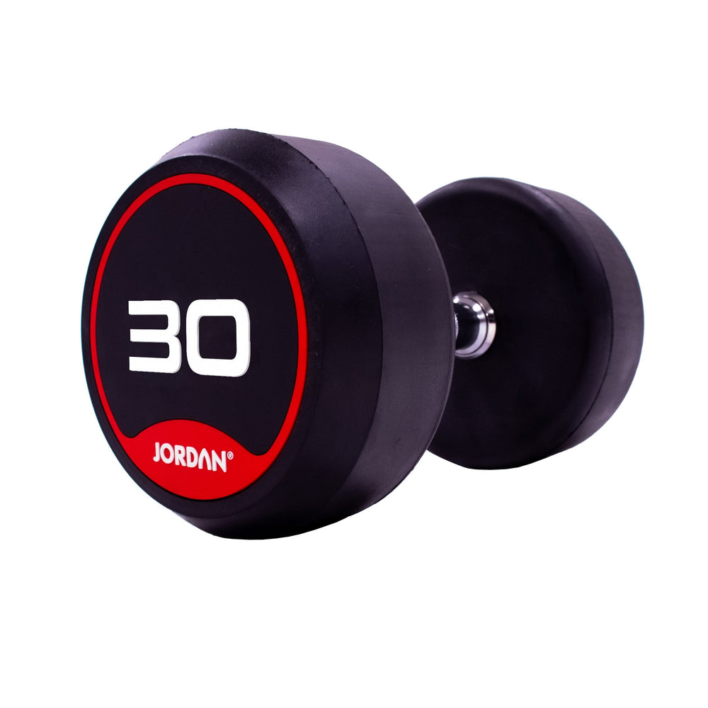 JORDAN Rubber Dumbbells - Up to 70kg (Red) - Pro Gym Essentials