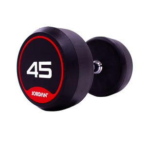 JORDAN Rubber Dumbbells - Up to 70kg (Red) - Pro Gym Essentials