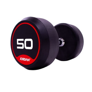 JORDAN Rubber Dumbbells - Up to 70kg (Red) - Pro Gym Essentials