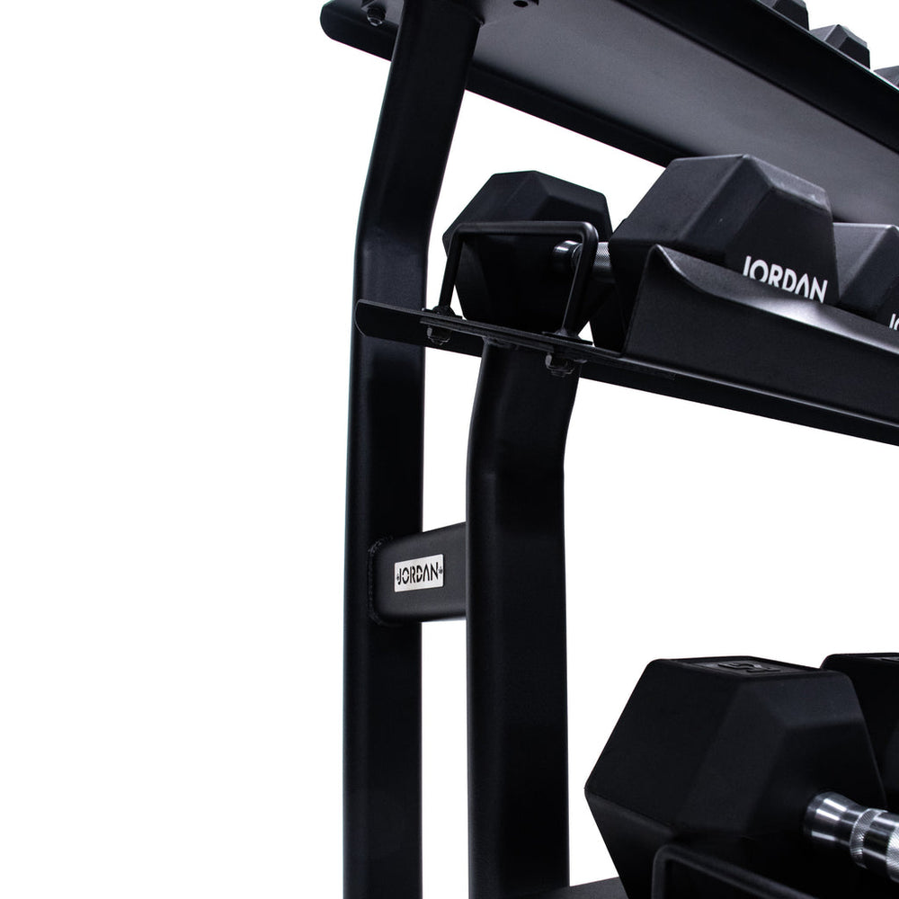 JORDAN 12 Pair, 3 Tier Hex Dumbbell Rack with Trays