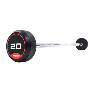 JORDAN Fixed Barbells - Straight Bar Rubber (Red) - Pro Gym Essentials