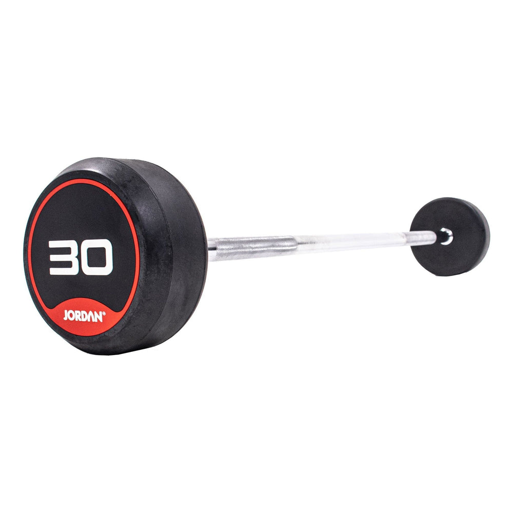 JORDAN Fixed Barbells - Straight Bar Rubber (Red) - Pro Gym Essentials