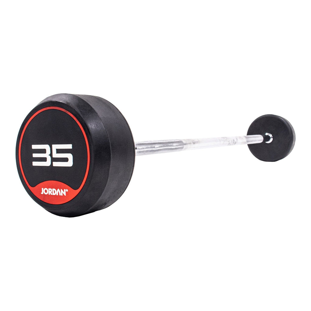 JORDAN Fixed Barbells - Straight Bar Rubber (Red) - Pro Gym Essentials