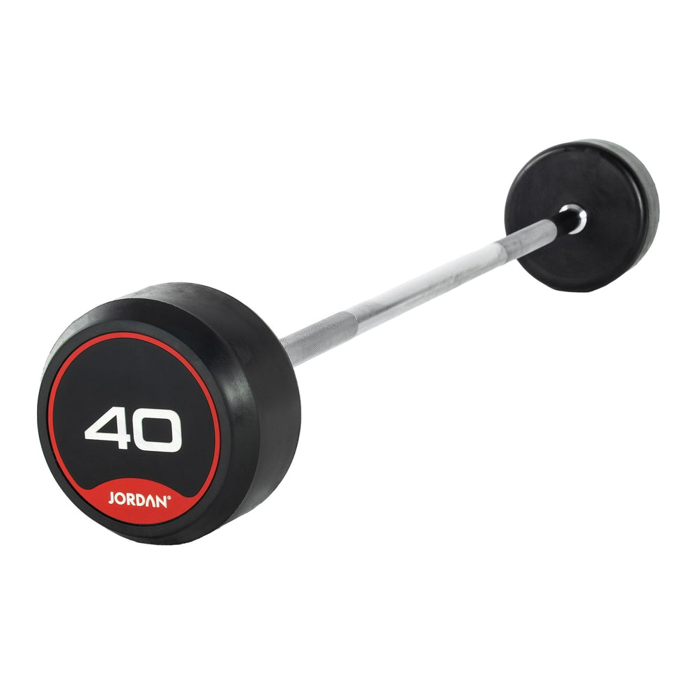 JORDAN Fixed Barbells - Straight Bar Rubber (Red) - Pro Gym Essentials