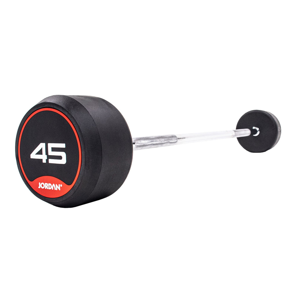 JORDAN Fixed Barbells - Straight Bar Rubber (Red) - Pro Gym Essentials