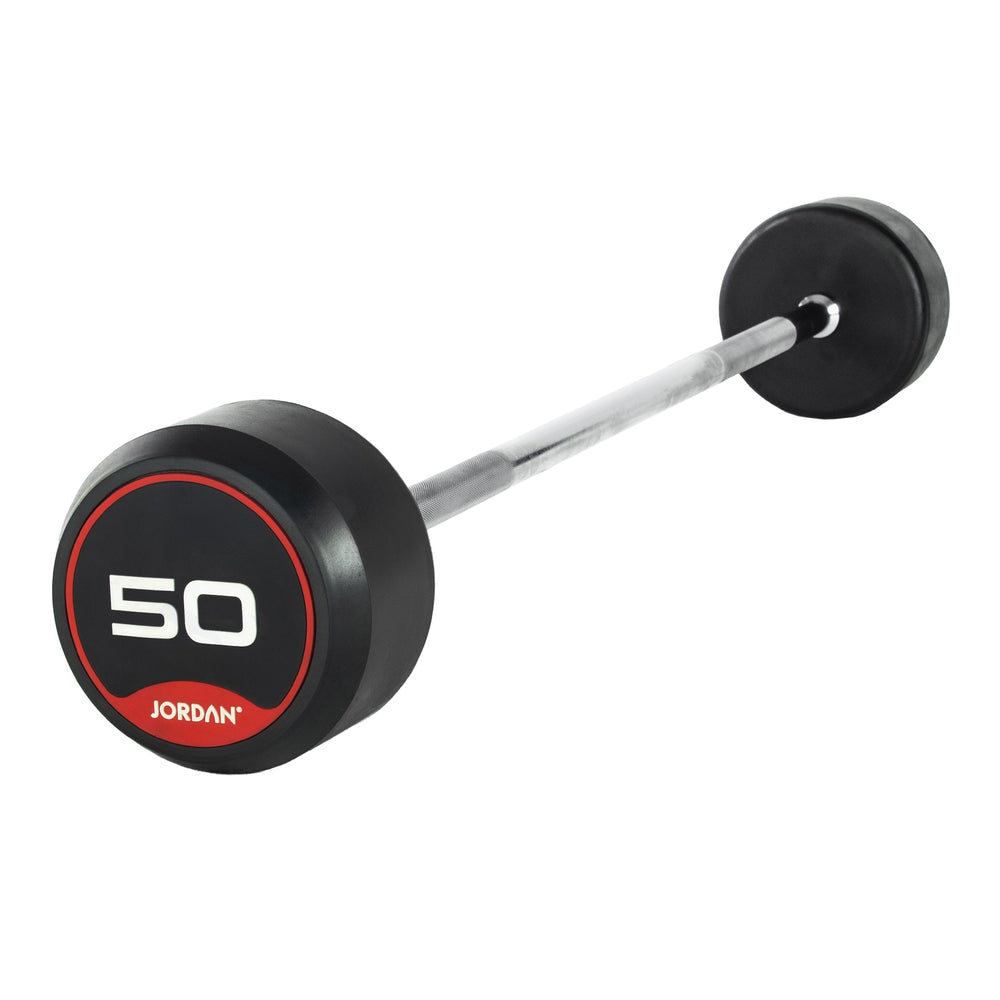 JORDAN Fixed Barbells - Straight Bar Rubber (Red) - Pro Gym Essentials