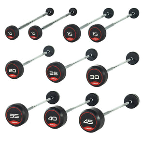 JORDAN Fixed Barbells - Straight Bar Rubber (Red) - Pro Gym Essentials