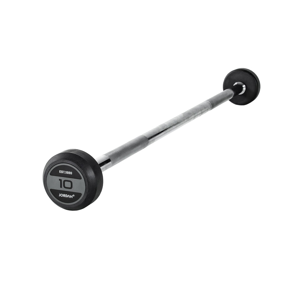 JORDAN Fixed Barbells - Straight Bar Rubber (Grey) - Pro Gym Essentials