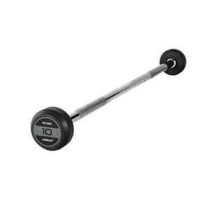 JORDAN Fixed Barbells - Straight Bar Rubber (Grey) - Pro Gym Essentials
