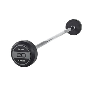 JORDAN Fixed Barbells - Straight Bar Rubber (Grey) - Pro Gym Essentials