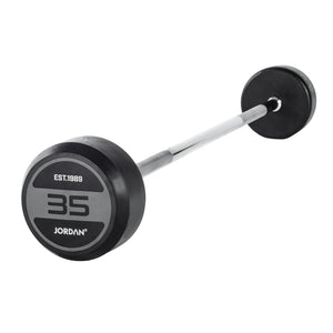 JORDAN Fixed Barbells - Straight Bar Rubber (Grey) - Pro Gym Essentials