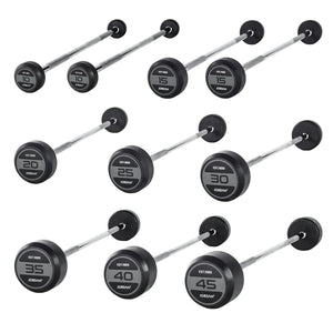 JORDAN Fixed Barbells - Straight Bar Rubber (Grey) - Pro Gym Essentials