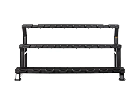 MYO Strength 12 Pair 3 Tier Dumbbell Rack with Stirrups