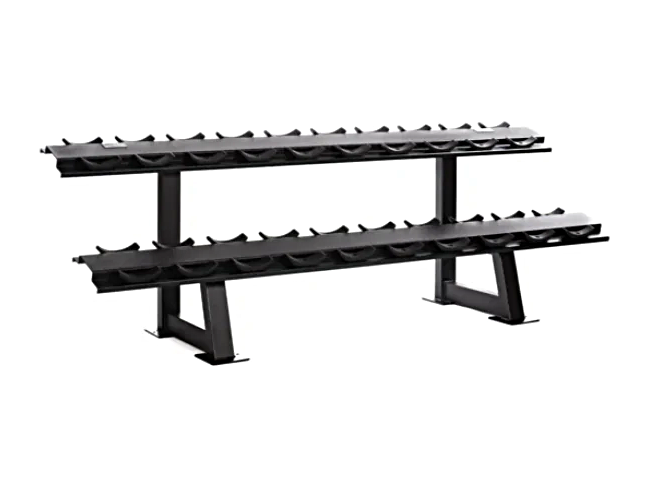 MYO Strength 10 Pair 2 Tier Premium Dumbbell Rack with Stirrups