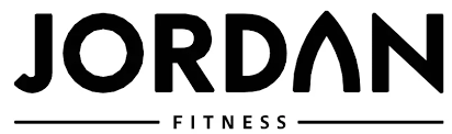 Black 'Jordan Fitness' logo on a white background